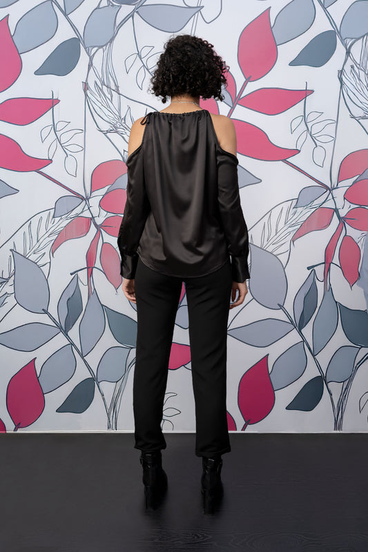 Blusa Satín Hombros descubiertos