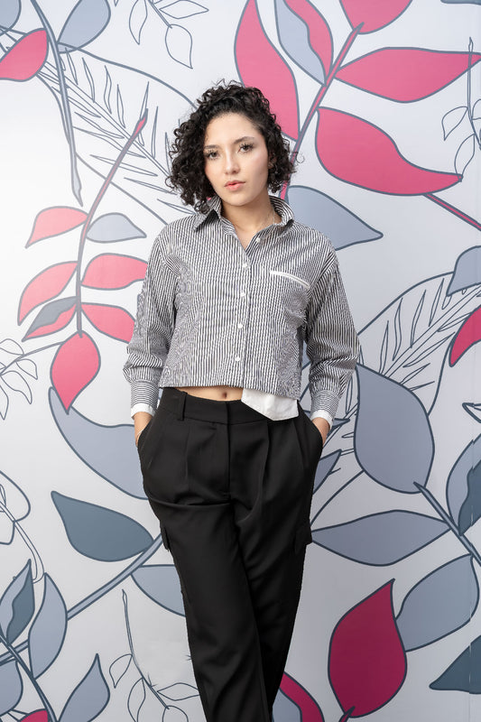 Camisa Cropped Rayas