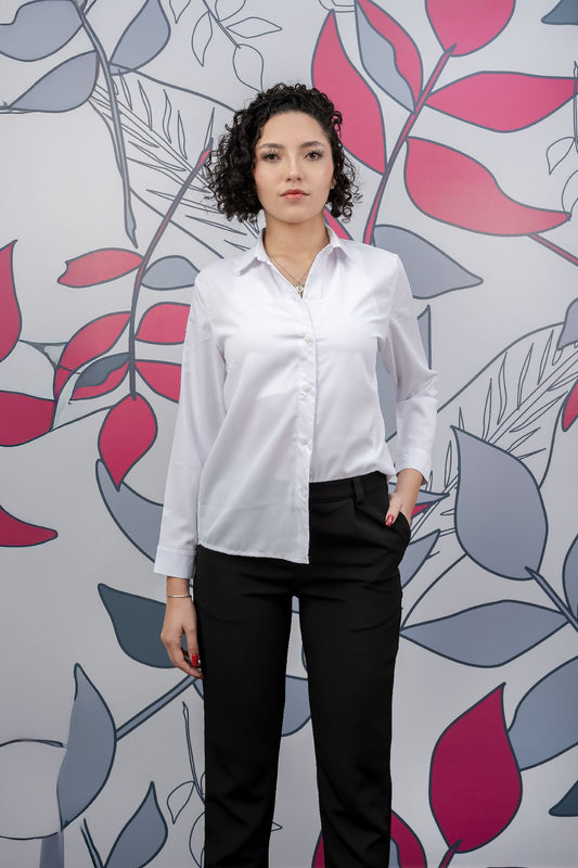 Camisa Clásica Unicolor Fluida