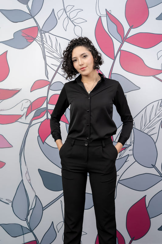 Camisa Clásica Unicolor Fluida