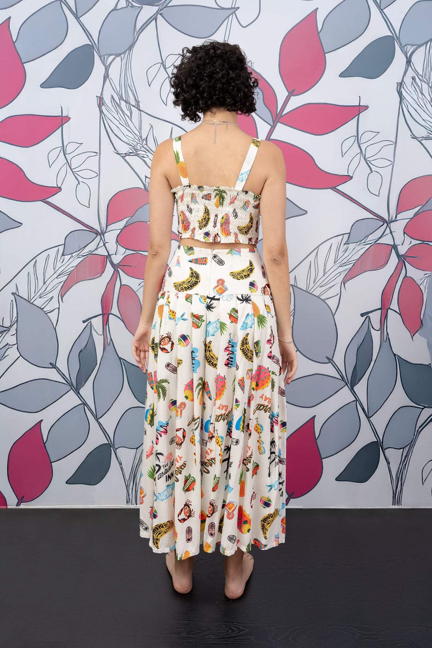 Set Croptop + Maxifalda Estampado Vacaciones