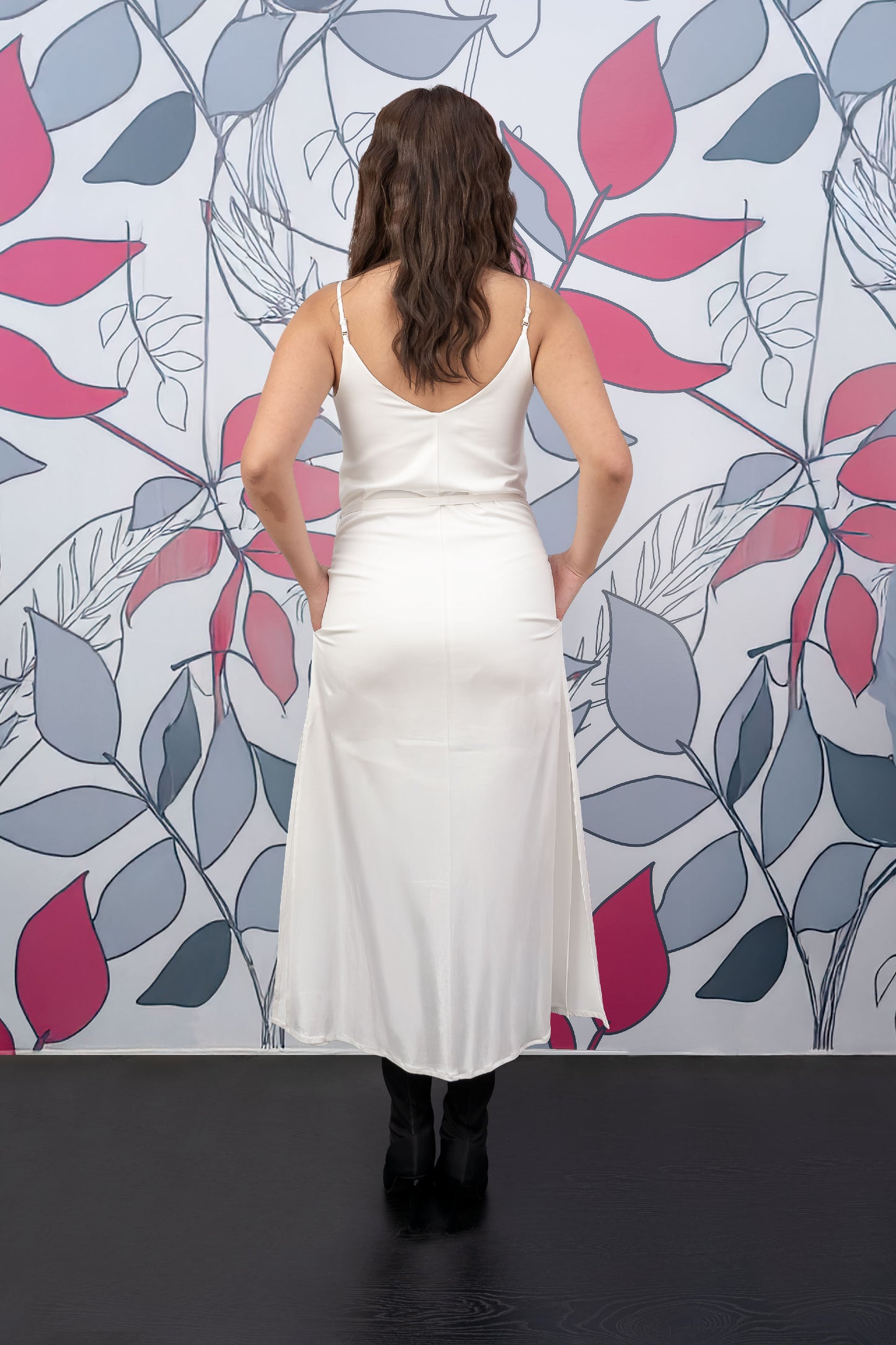 Vestido Largo de Tiras con Aberturas Laterales