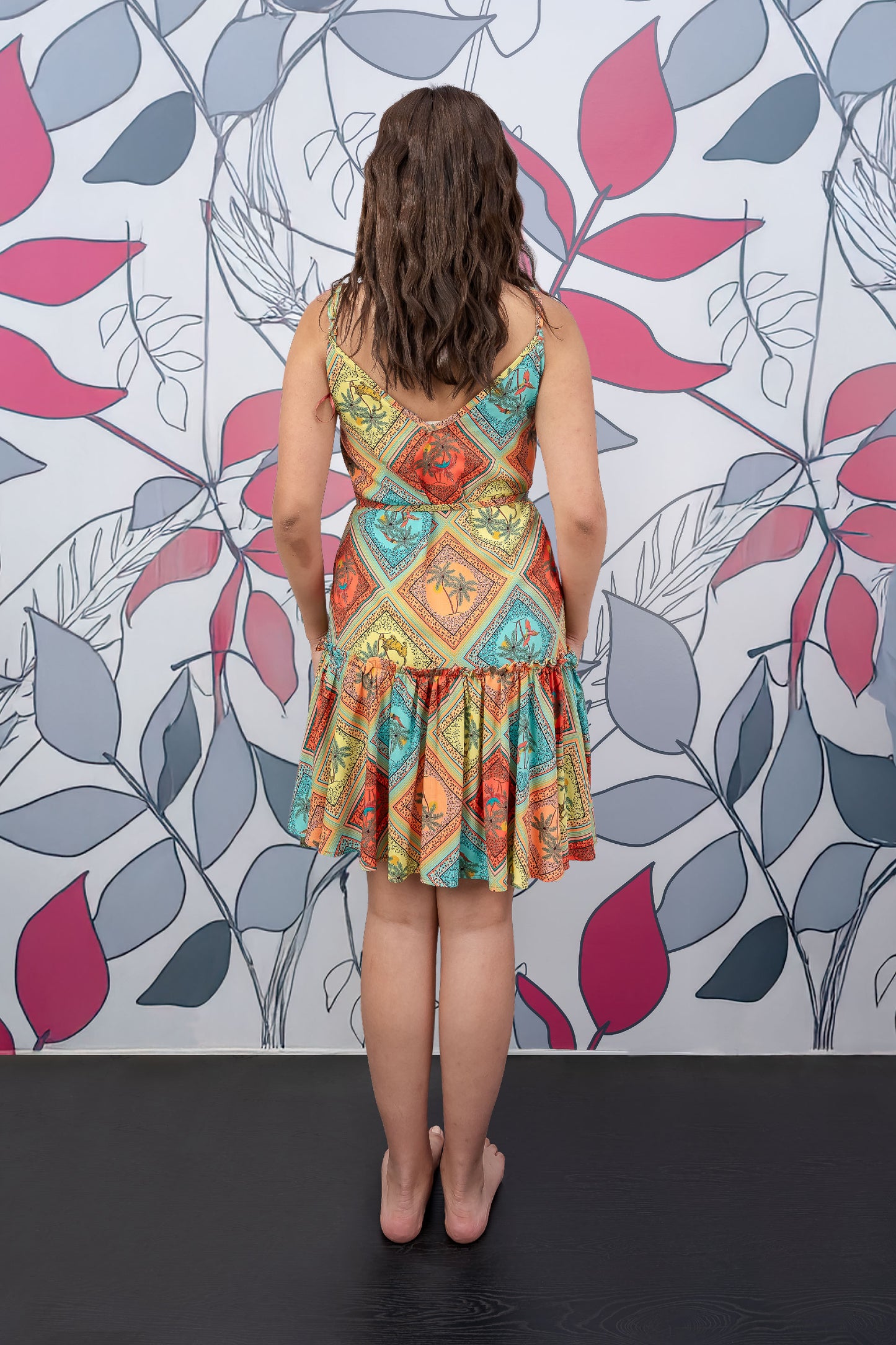 Vestido corto estampado vacaciones